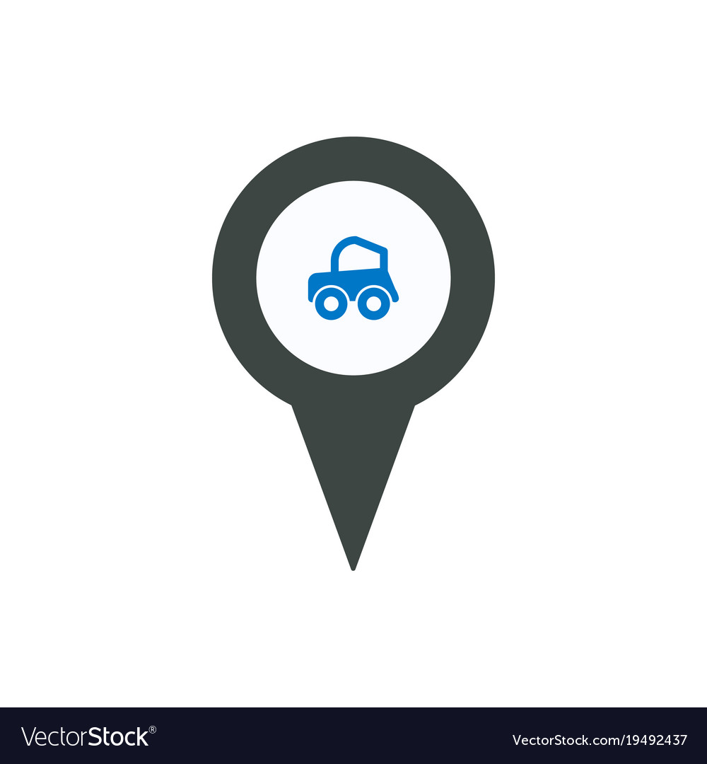 Pin icon with car sign symbol