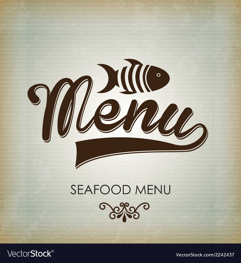 Sea food menu over lineal background