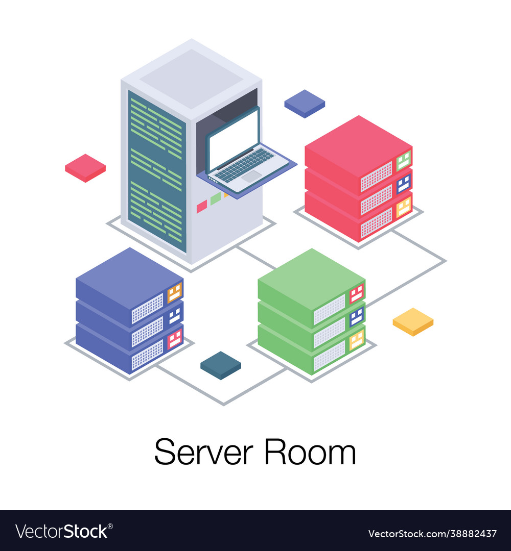 Server room Royalty Free Vector Image - VectorStock