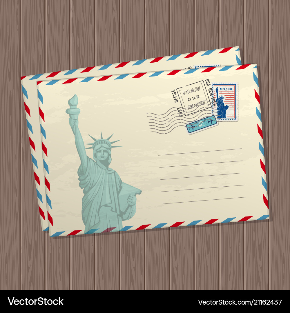 Vintage style letters with the statue Royalty Free Vector