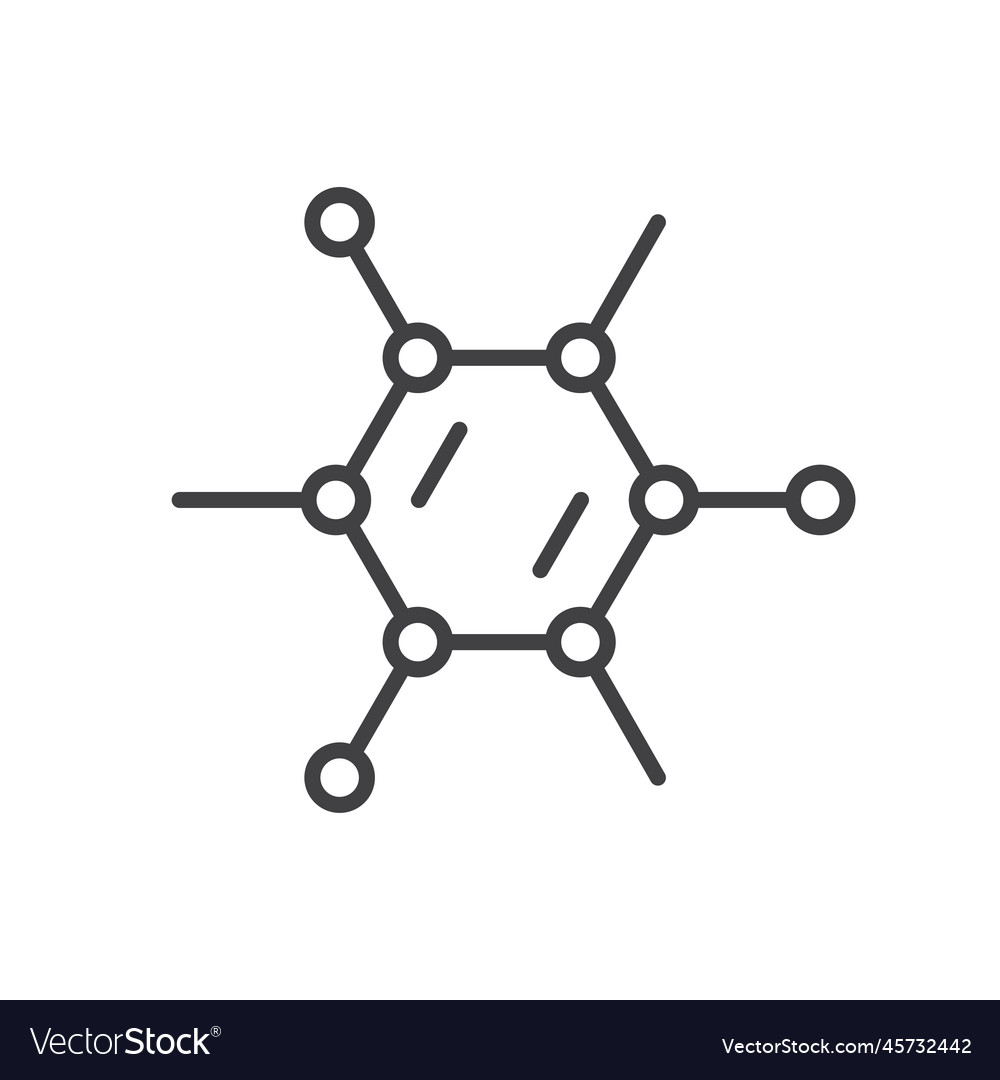 Chemical molecular structure line icon graphic