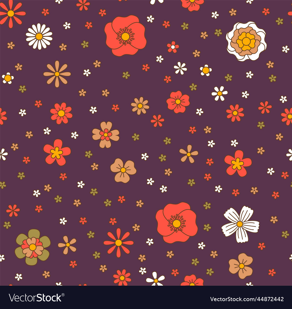 Flower seamless pattern blooming botany print vector image Flower seamless pattern blooming botany print