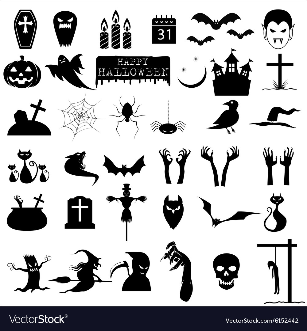 Halloween Icons Royalty Free Vector Image - Vectorstock