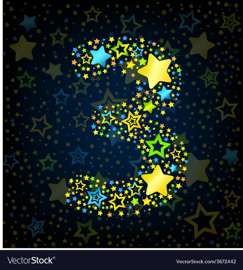 Number 3 cartoon star colored Royalty Free Vector Image Number 3 cartoon star colored Royalty Free Vector Image