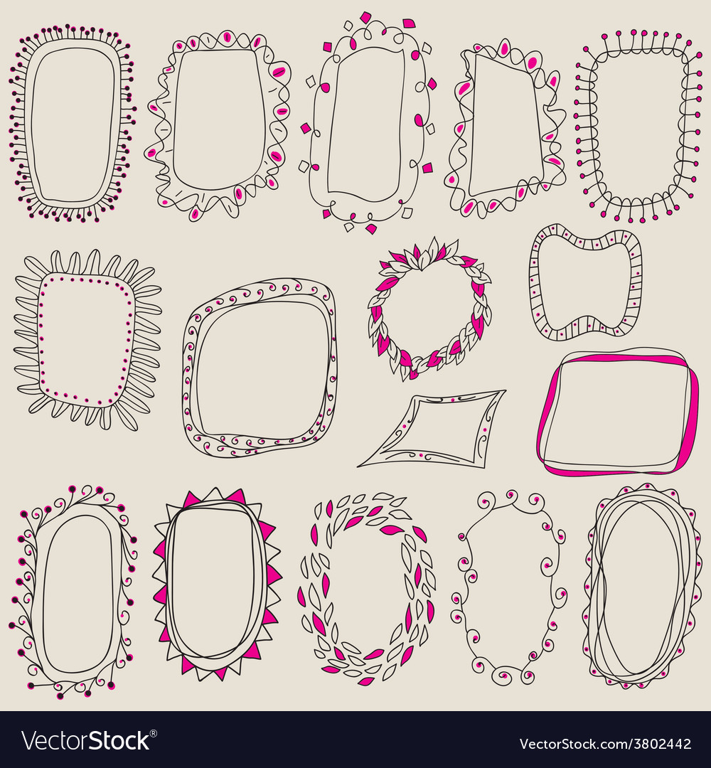 Sketch frames hand drawing for your design Vector Image