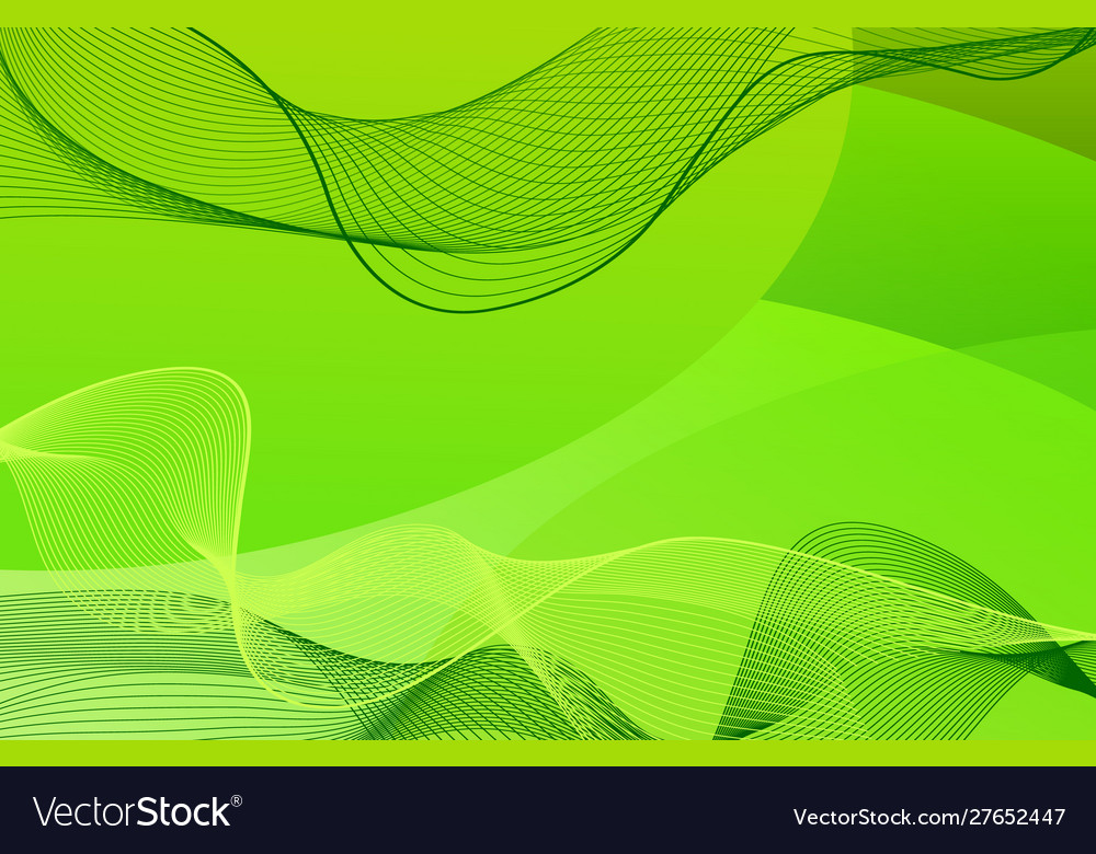 Background template design with green waves Vector Image