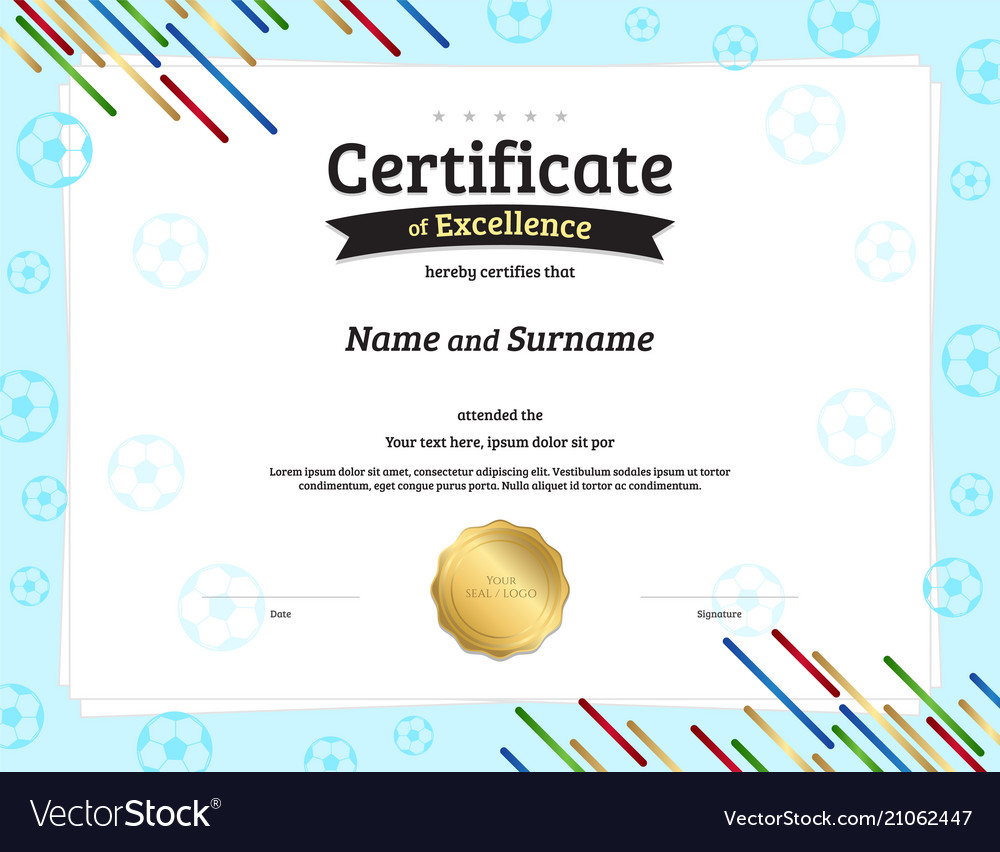 Certificate template in football sport theme Vector Image With Regard To Rugby League Certificate Templates