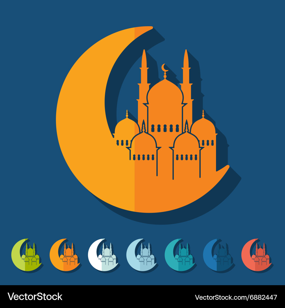 Flat design mosque Royalty Free Vector Image - VectorStock