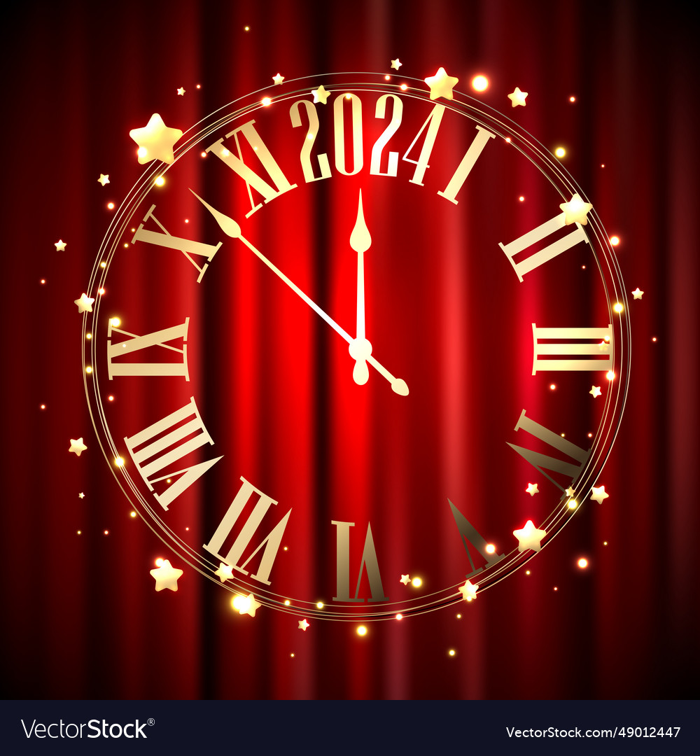 New Year 2024 Countdown Golden Clock Royalty Free Vector   New Year 2024 Countdown Golden Clock Vector 49012447 