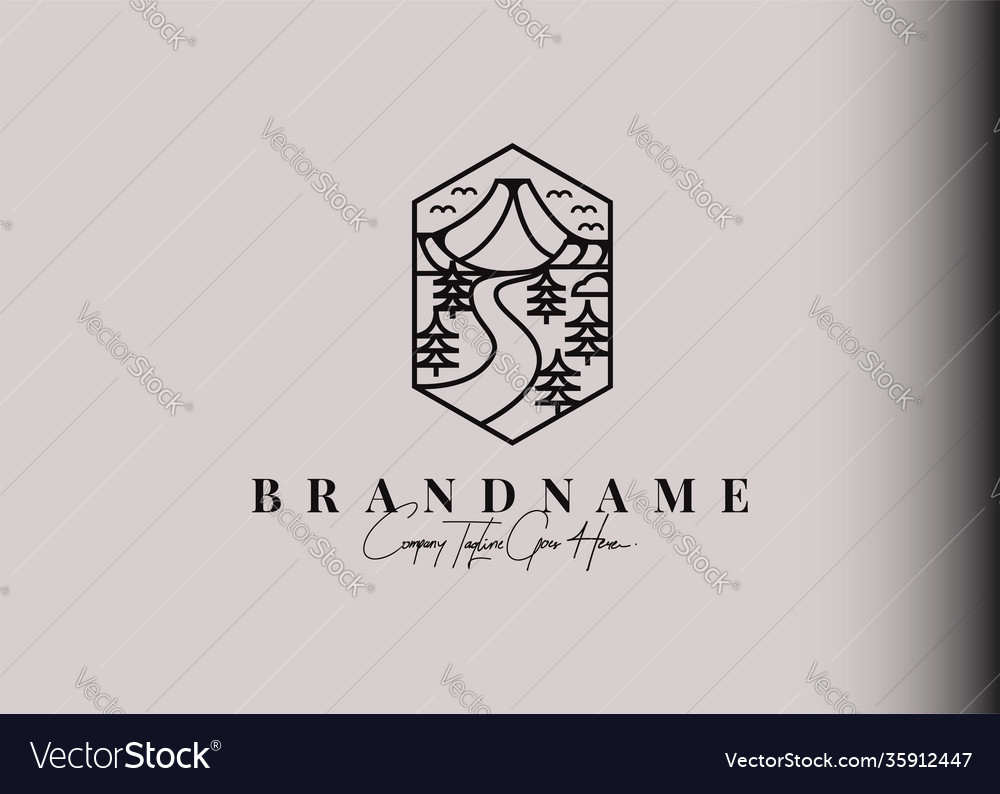 River view logo design inspiration Royalty Free Vector Image