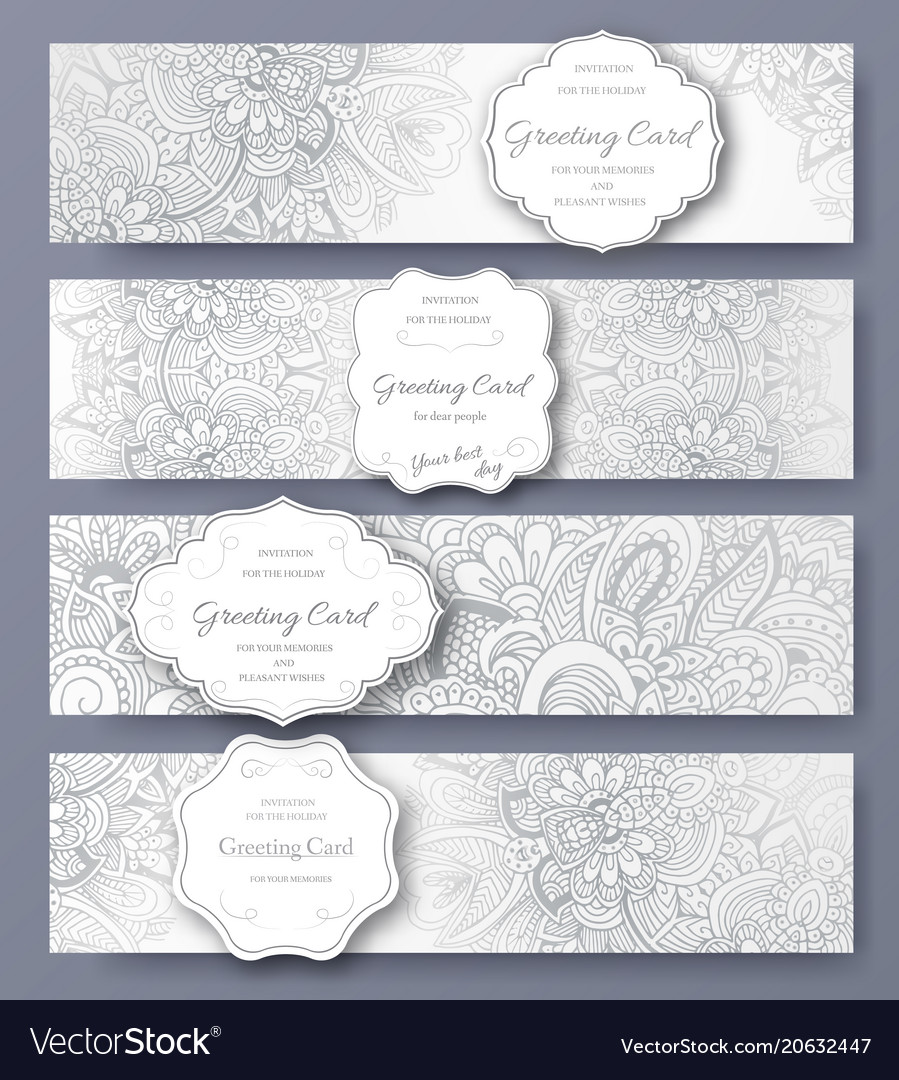 Set Of Wedding Banners Pages Ornament Royalty Free Vector Set Of Wedding Banners Pages Ornament Vector Image
