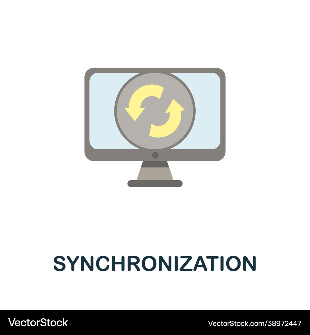 Synchronization icon flat sign element from data Vector Image