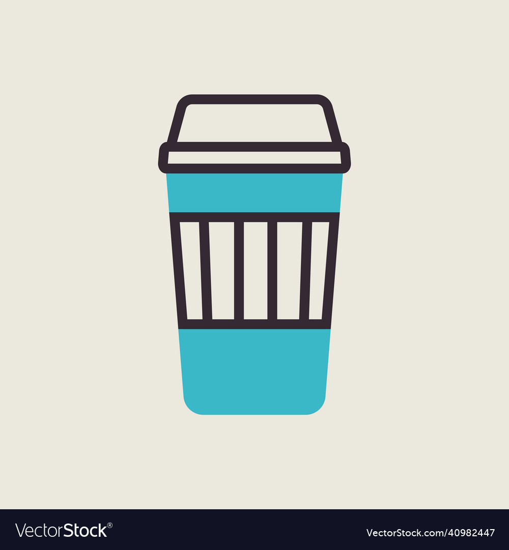 Takeaway paper coffee cup icon fast food sign Vector Image