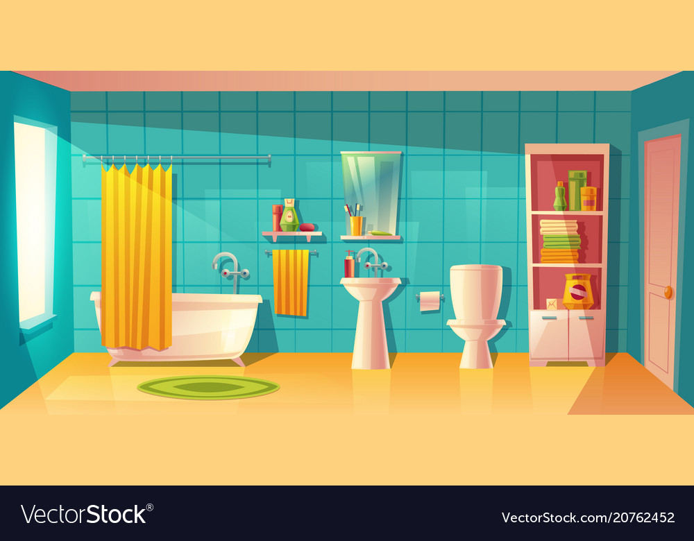 Download Bathroom interior room with furniture Royalty Free Vector