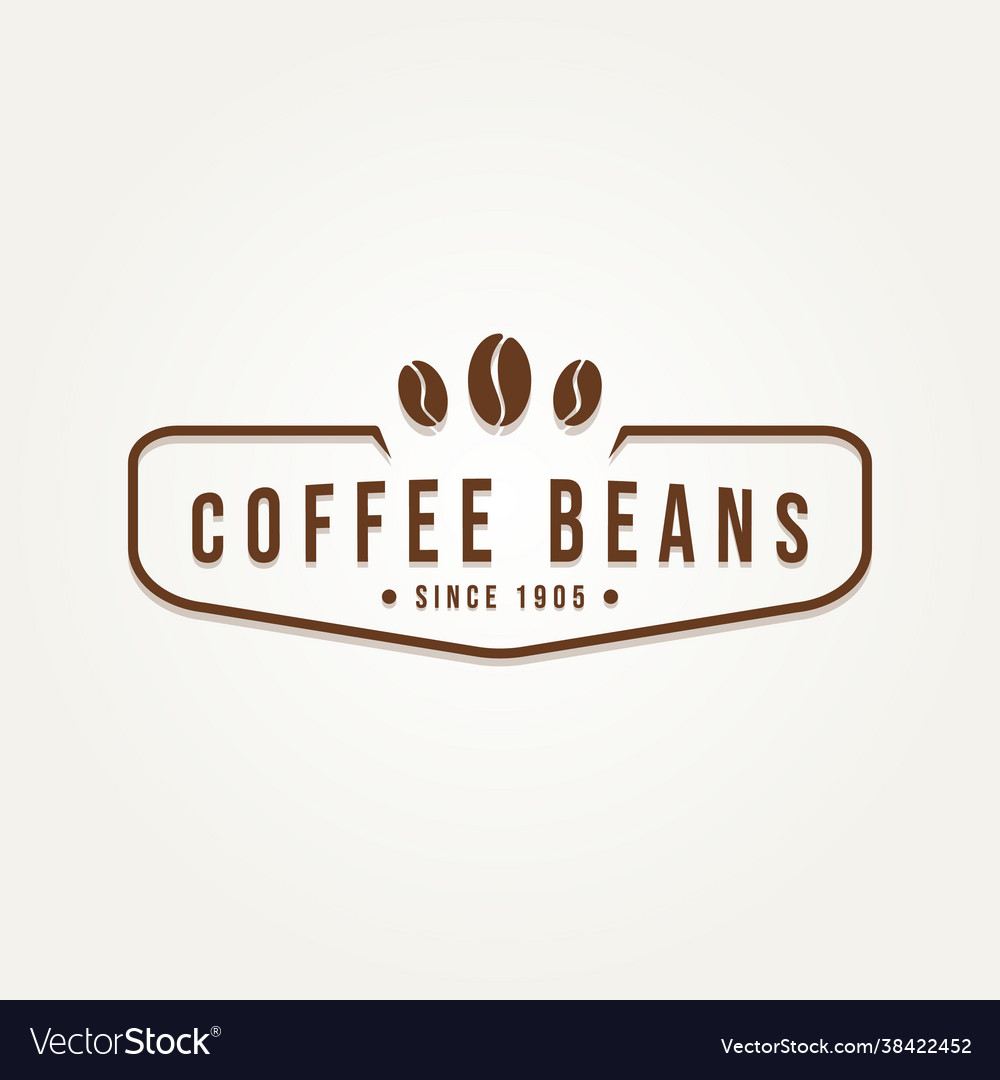 Coffee beans badge retro vintage logo Royalty Free Vector