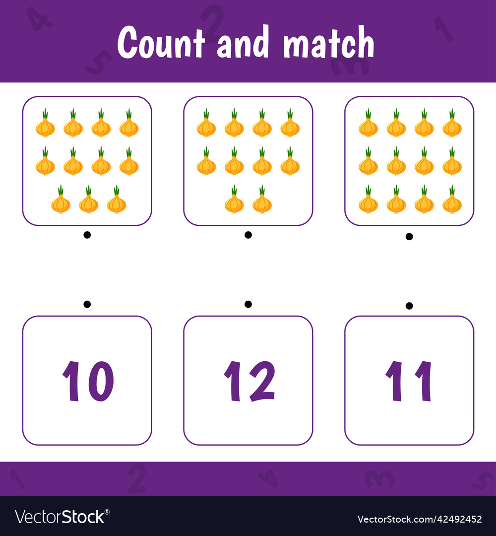 Counting game for preschool childrencount onion Vector Image