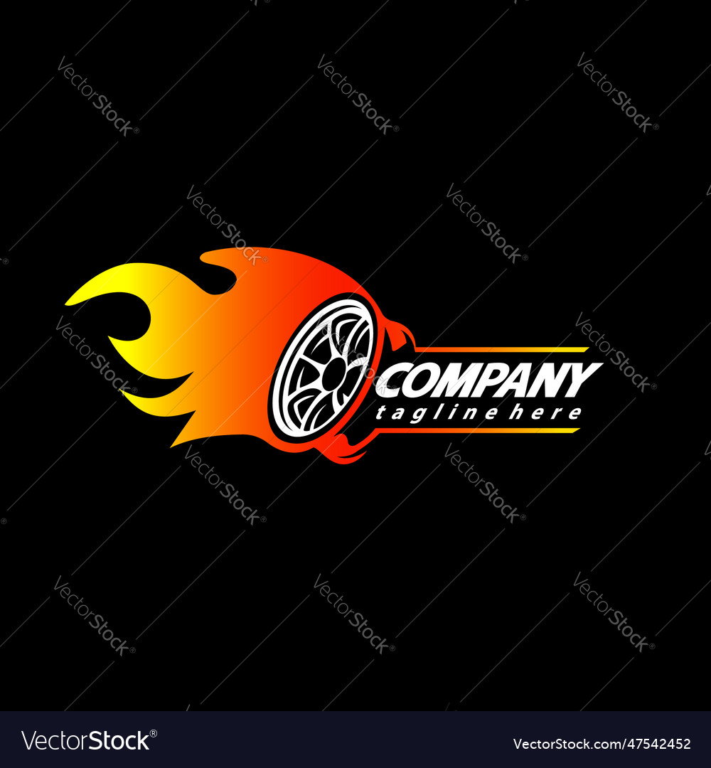 Fire race logo template Royalty Free Vector Image