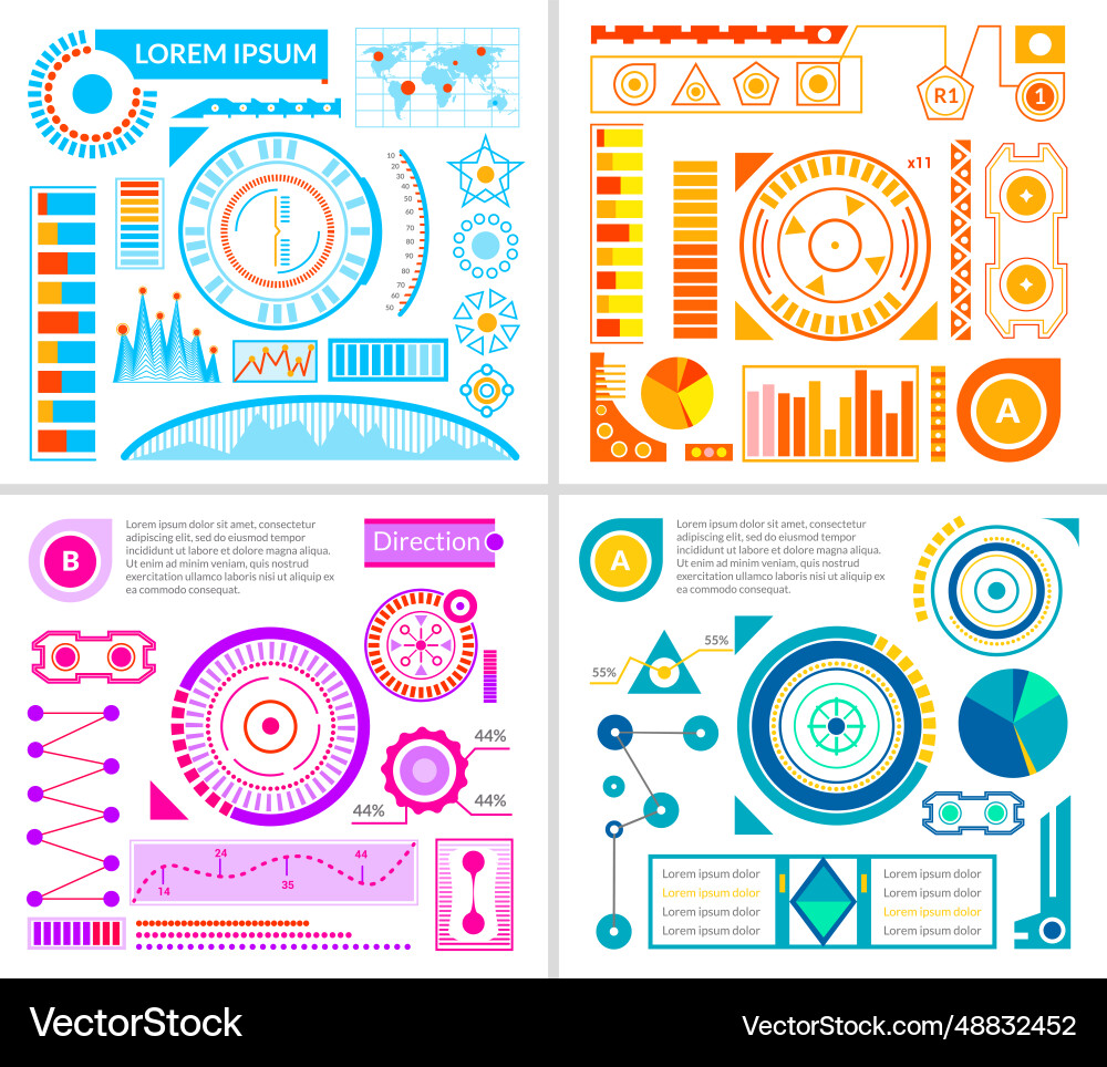 Hud interface flat Royalty Free Vector Image - VectorStock