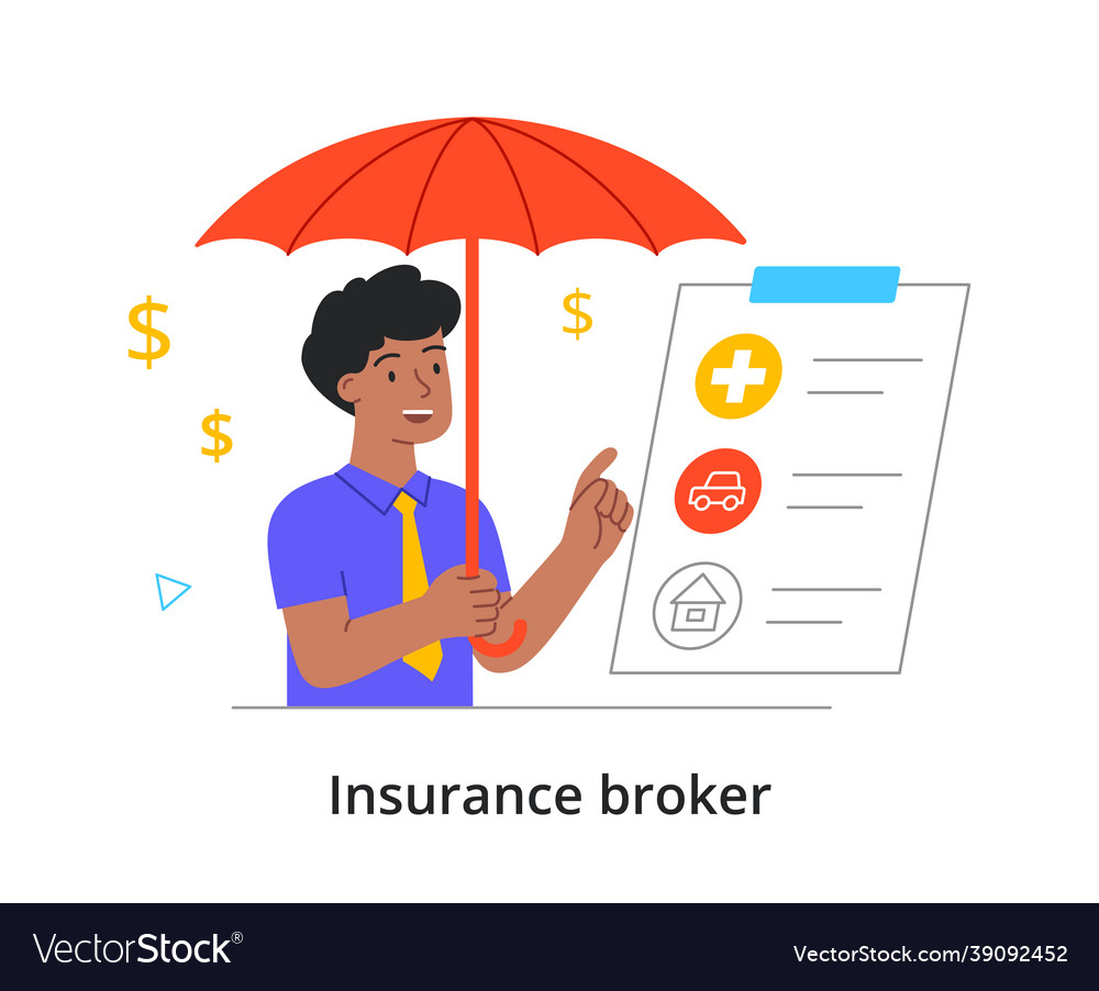 Insurance Broker Concept Royalty Free Vector Image