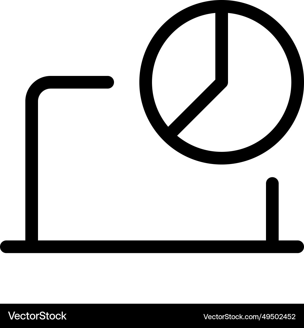 Pie chart on laptop screen for data Royalty Free Vector
