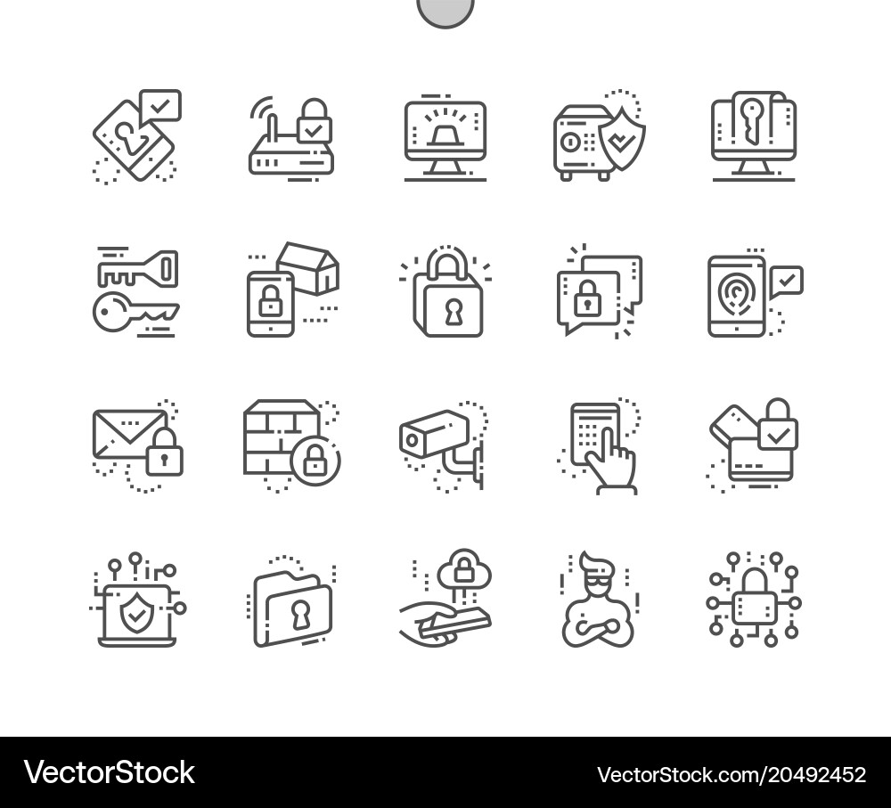 Security well-crafted pixel perfect thin Vector Image