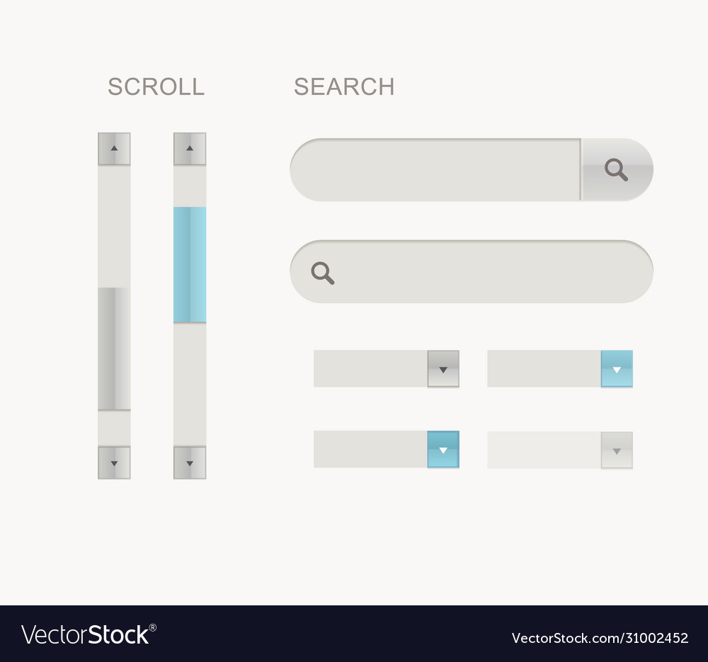 Ui set for apps and computer programms vector image Ui set for apps and computer programms
