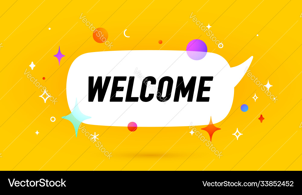 Welcome banner speech bubble Royalty Free Vector Image
