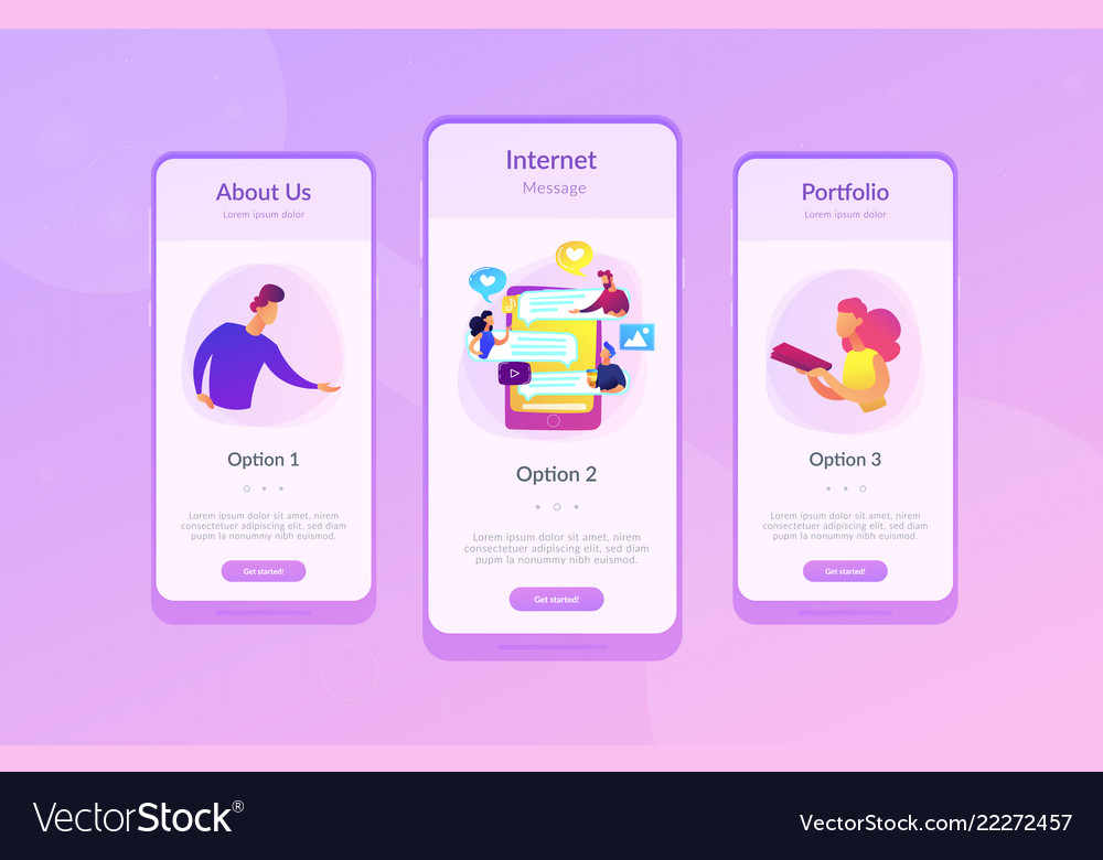 Internet forum app interface template Royalty Free Vector