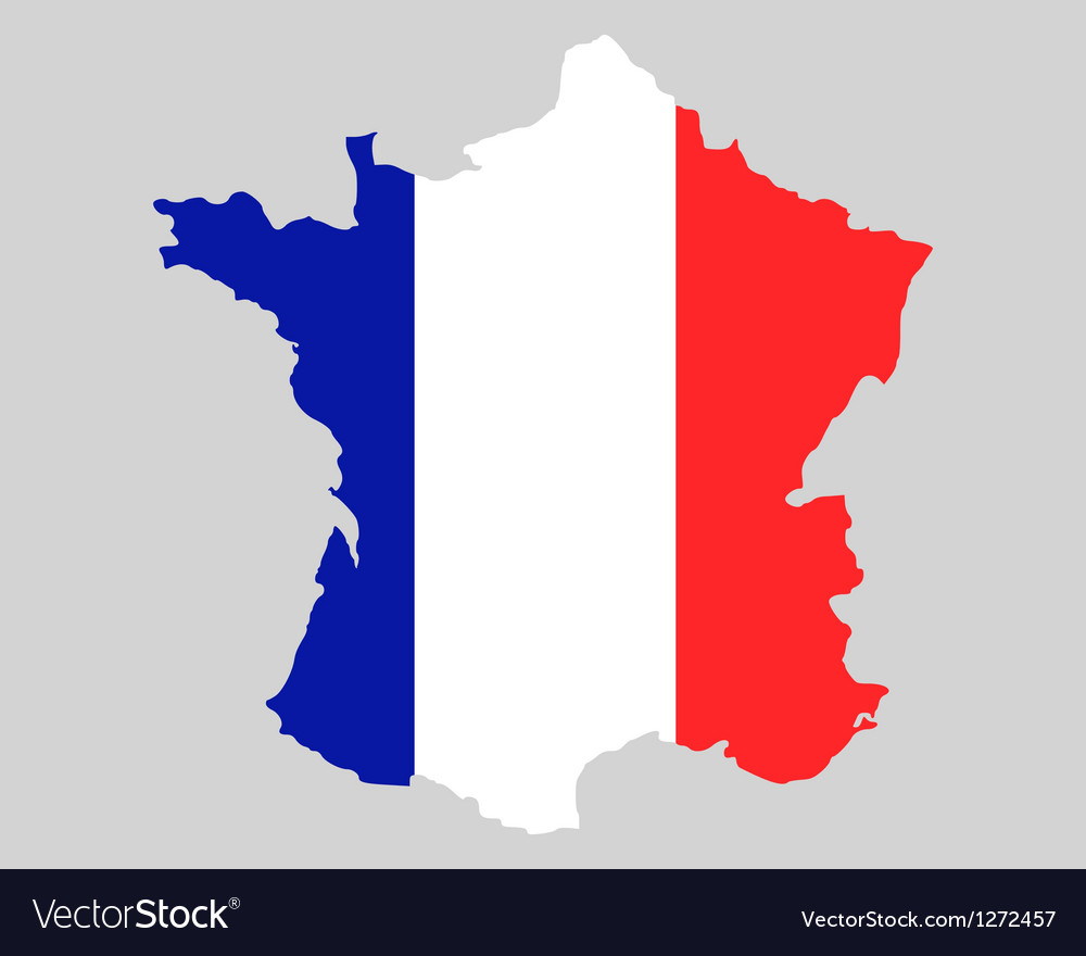 Map and flag of france Royalty Free Vector Image