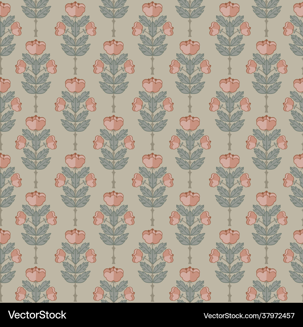 Retro flower damask seamless pattern Royalty Free Vector