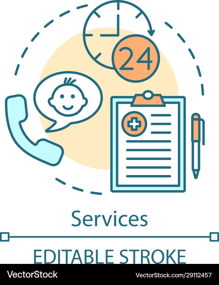 Services concept icon Royalty Free Vector Image