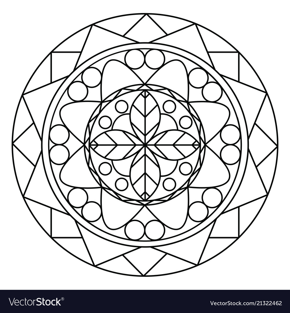 Abstract cute mandala Royalty Free Vector Image