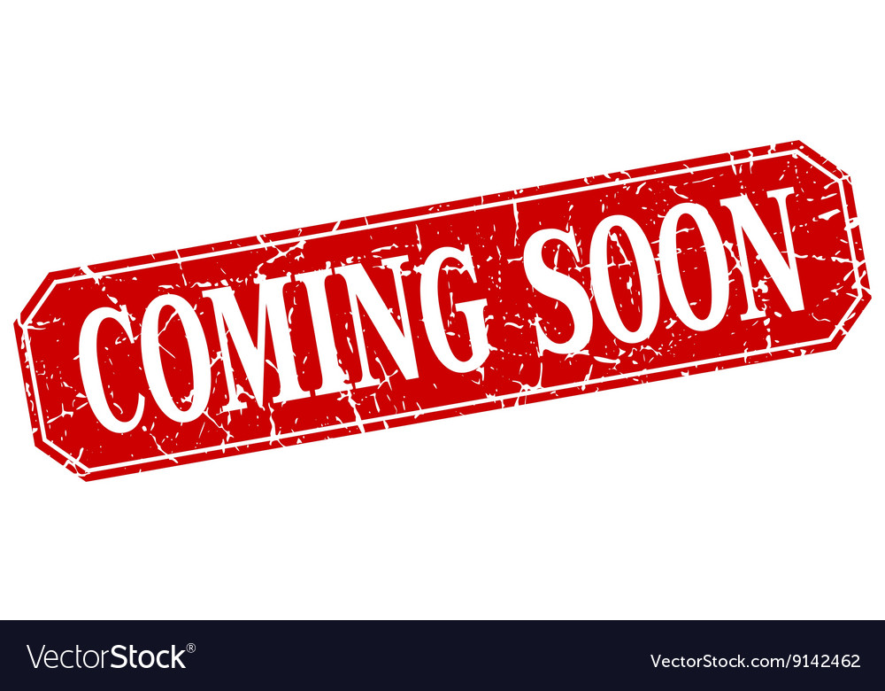 Coming soon red square vintage grunge isolated Vector Image