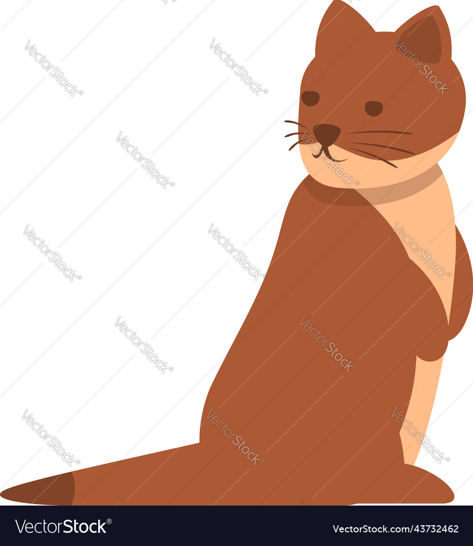 Cute mammal icon cartoon ermine weasel Royalty Free Vector