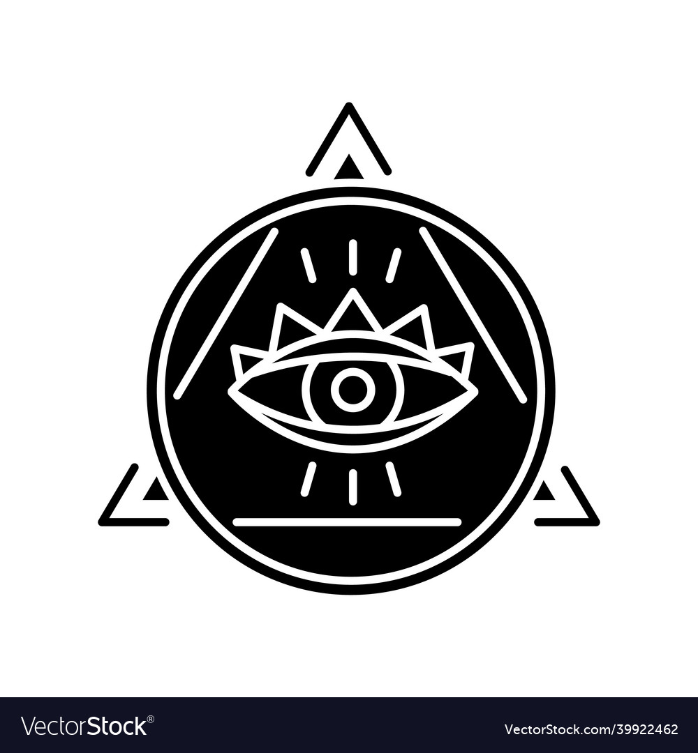 Eye Of Providence Black Glyph Icon Occult Symbol Vector Image Eye Of Providence Black Glyph Icon Occult Symbol Vector Image
