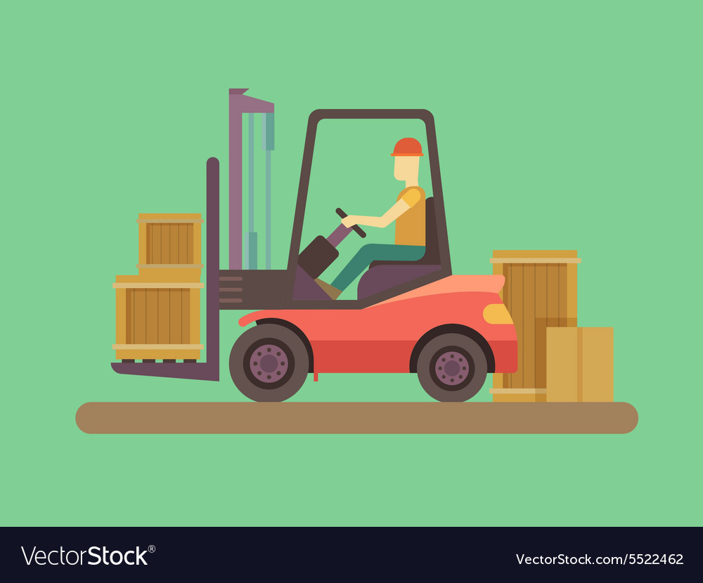 Loading and unloading machine Royalty Free Vector Image