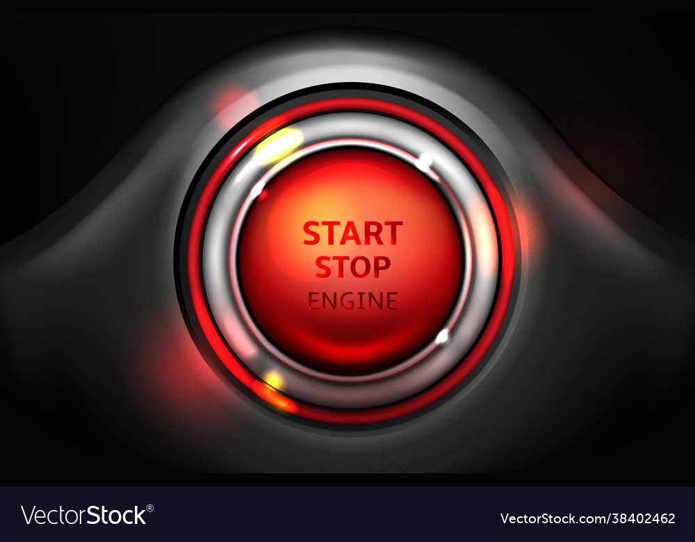 Start and stop engine car ignition button Vector Image