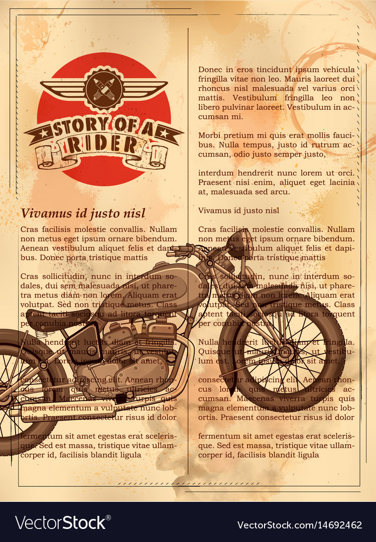 Vintage motorcycle on retro background