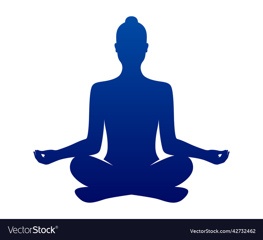 Yoga woman in a lotus pose relaxing meditating Vector Image