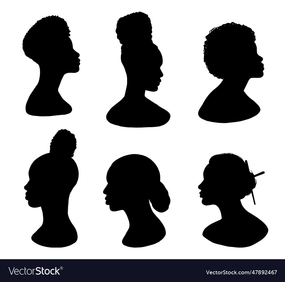 Black man and women silhouette Royalty Free Vector Image