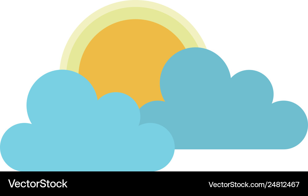 Clouds sky with sun Royalty Free Vector Image - VectorStock