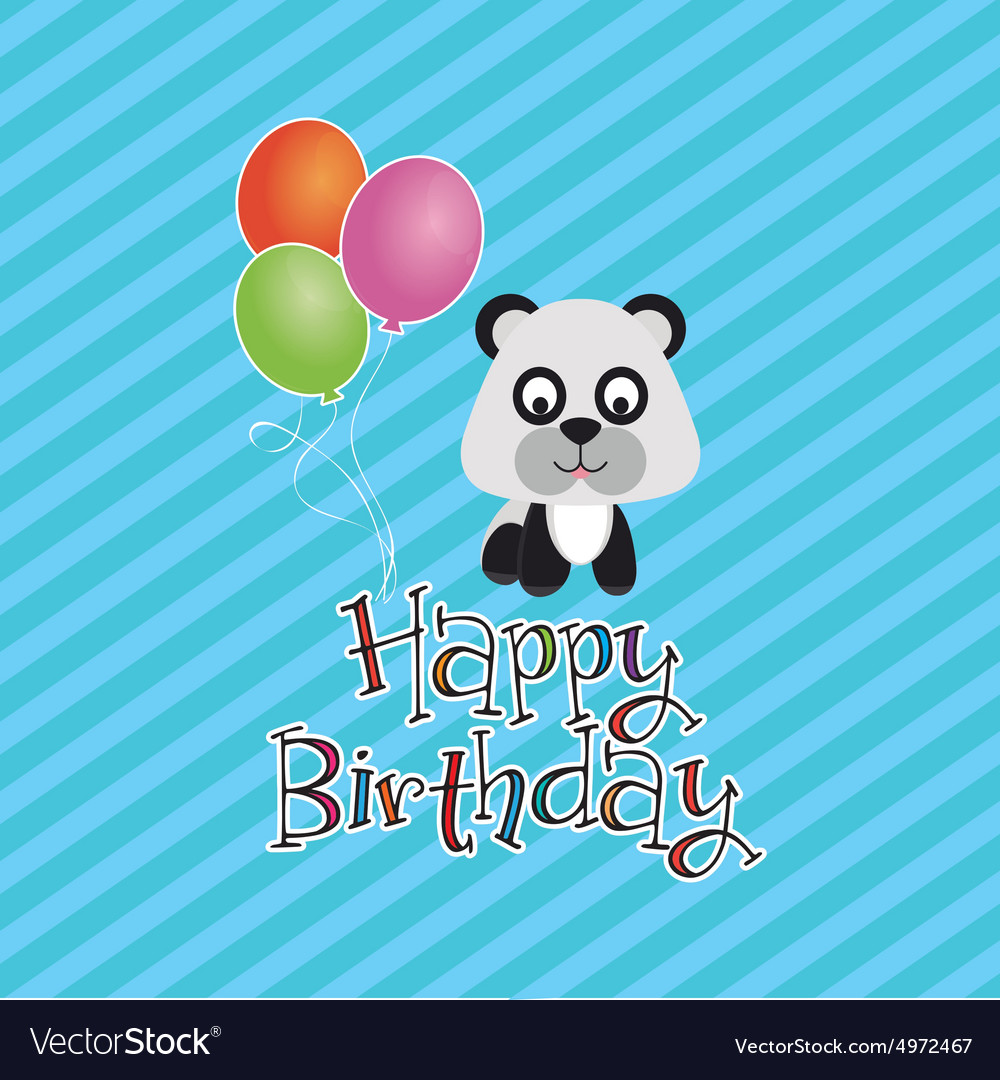 Colored background with text and a happy animal Vector Image