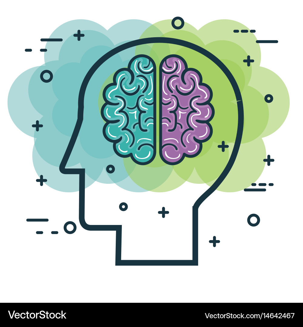 Creative profile and brain Royalty Free Vector Image