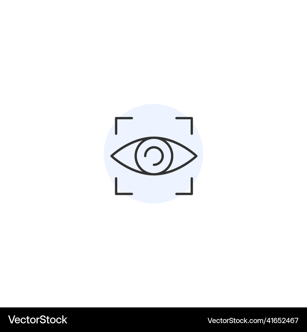 Eye scanning visual identity line icon biometric Vector Image