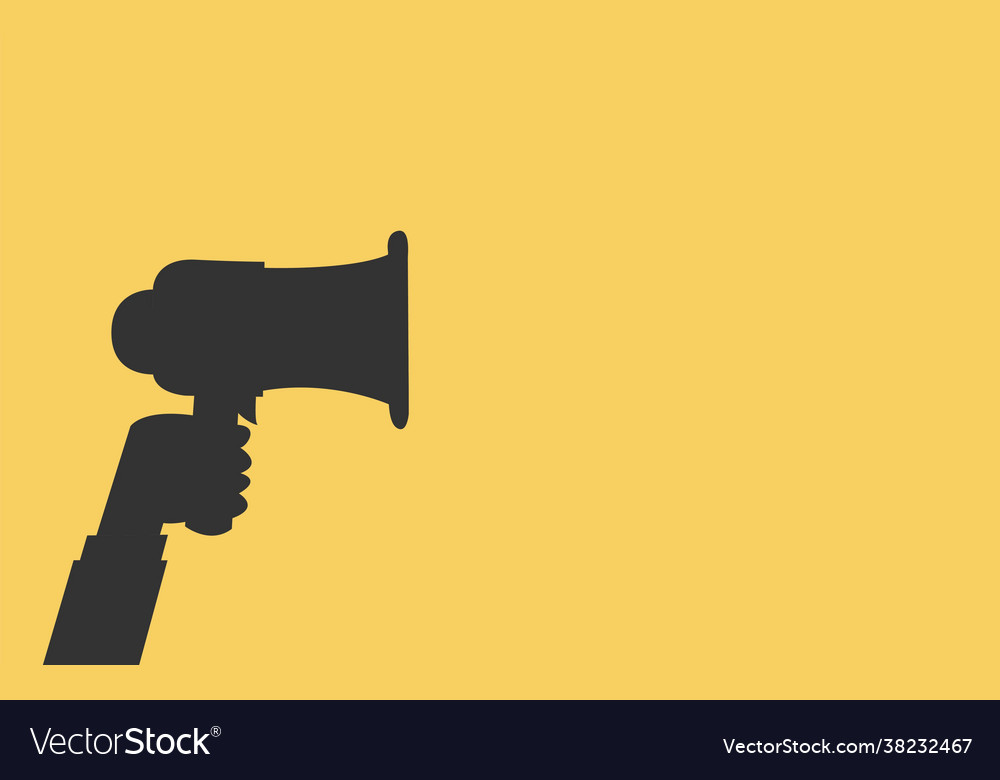Megaphone message template with blank speech Vector Image