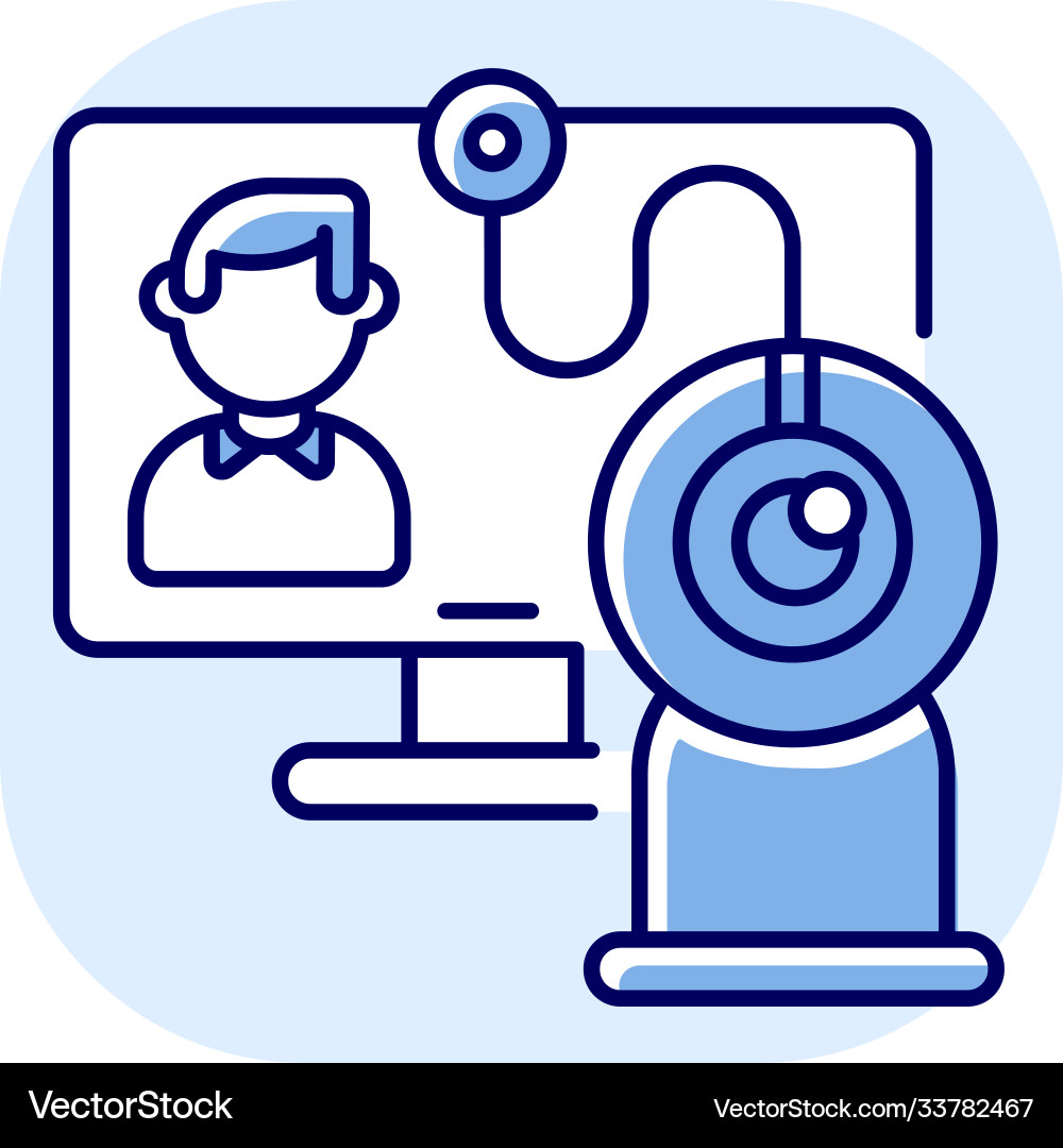 Video chat blue rgb color icon Royalty Free Vector Image