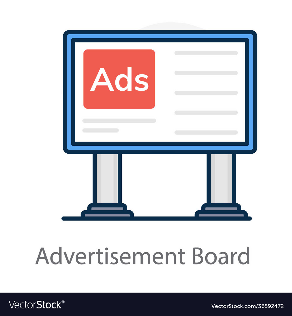 Advertisement board Royalty Free Vector Image - VectorStock