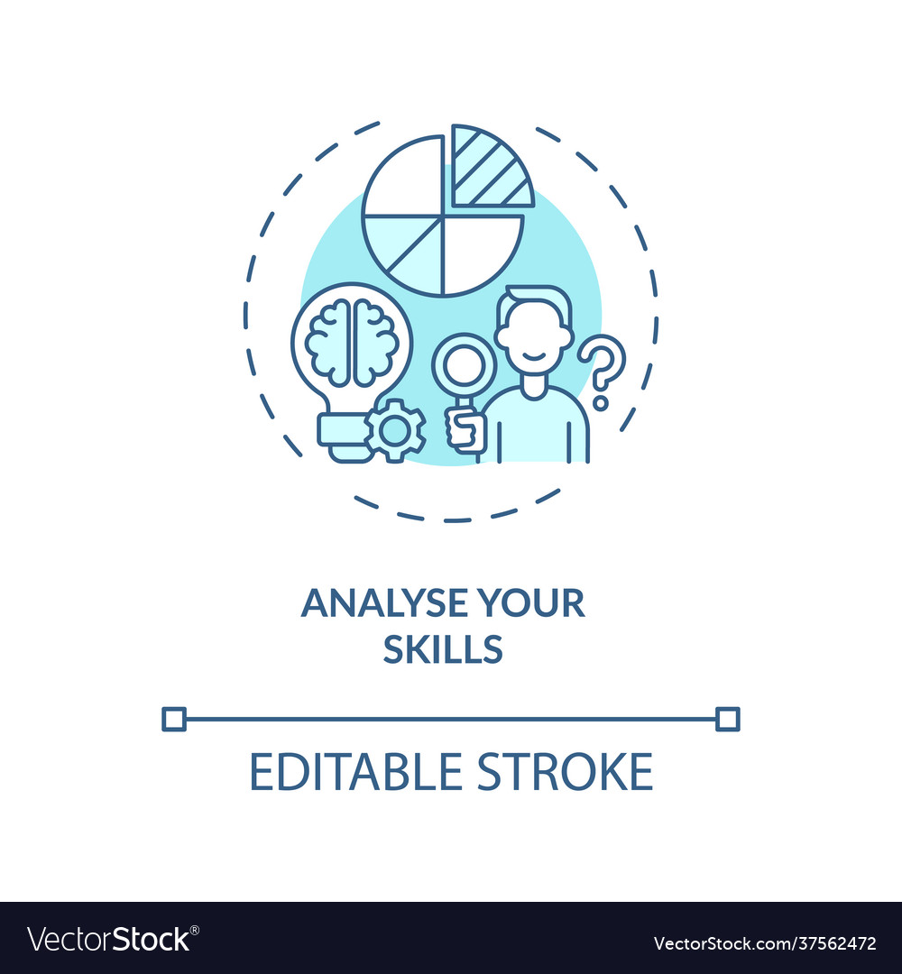 Analyse your skills concept icon Royalty Free Vector Image