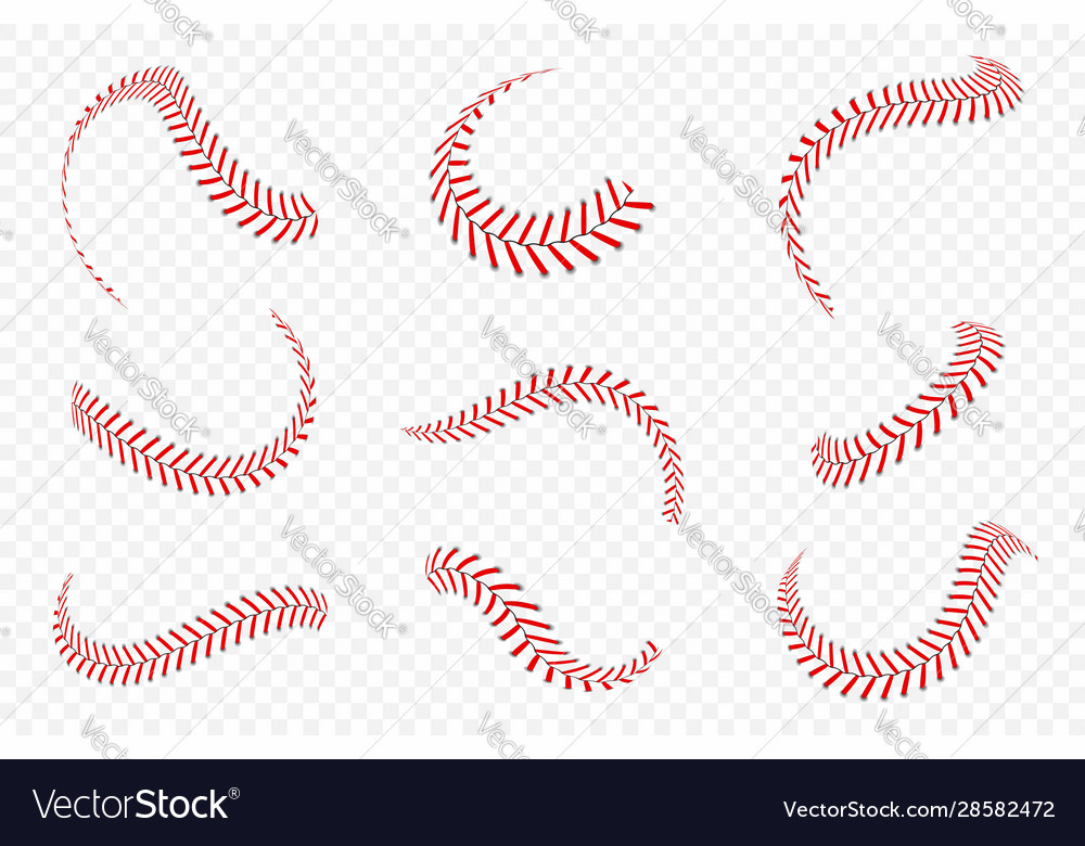 Baseball ball laces or seams set vector image Baseball ball laces or seams set