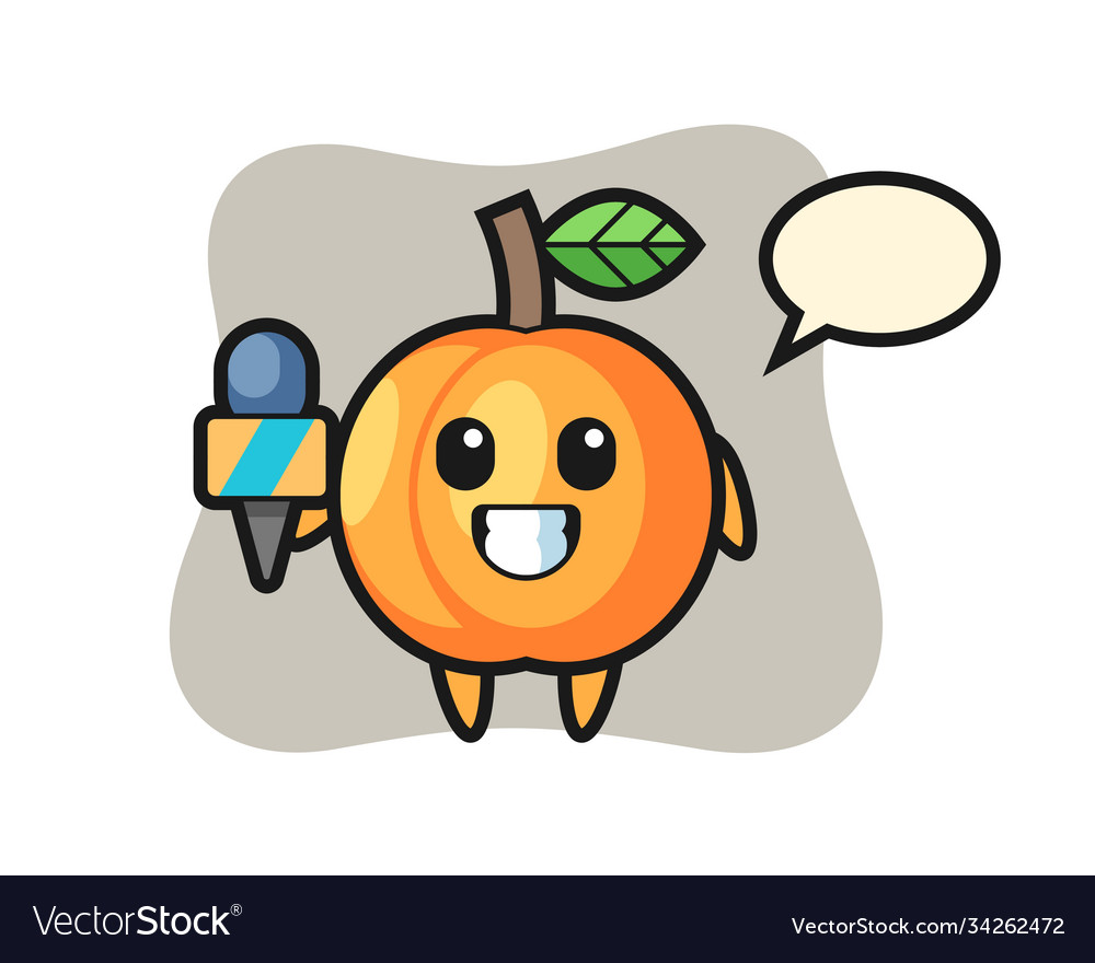 character-mascot-apricot-as-a-news-reporter-vector-image